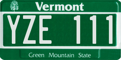 VT license plate YZE111