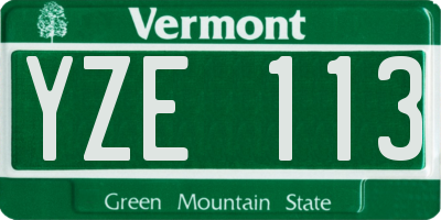 VT license plate YZE113