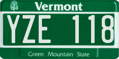 VT license plate YZE118