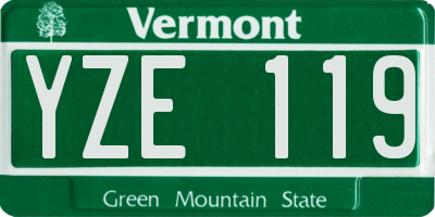 VT license plate YZE119