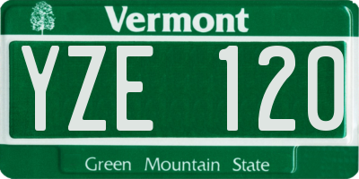 VT license plate YZE120