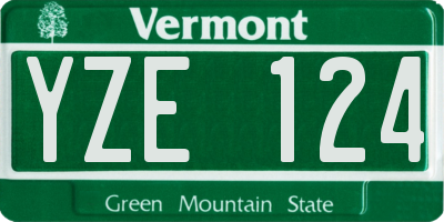 VT license plate YZE124