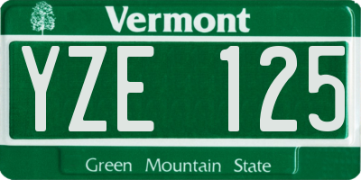 VT license plate YZE125