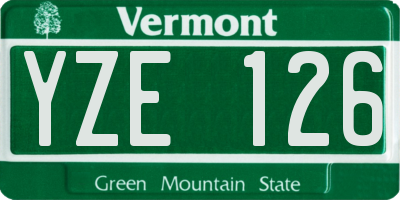 VT license plate YZE126