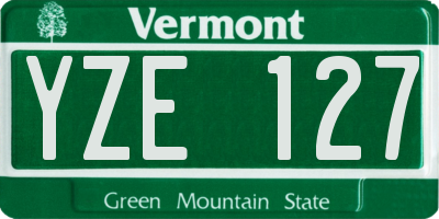 VT license plate YZE127