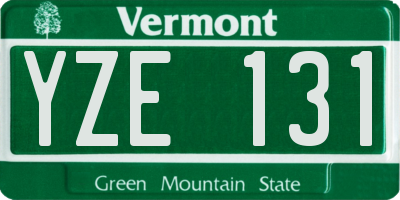 VT license plate YZE131