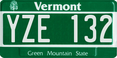 VT license plate YZE132