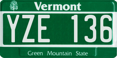 VT license plate YZE136