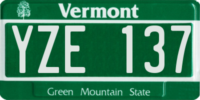 VT license plate YZE137