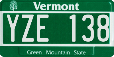 VT license plate YZE138