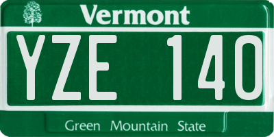 VT license plate YZE140