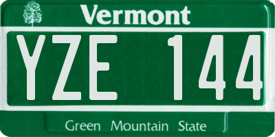 VT license plate YZE144