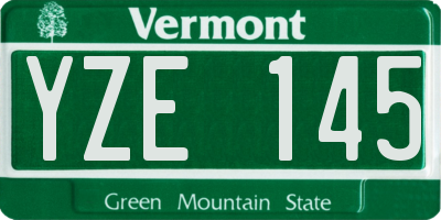 VT license plate YZE145