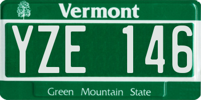 VT license plate YZE146