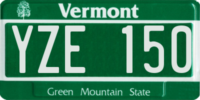 VT license plate YZE150
