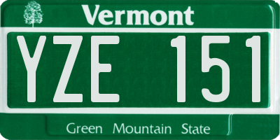 VT license plate YZE151