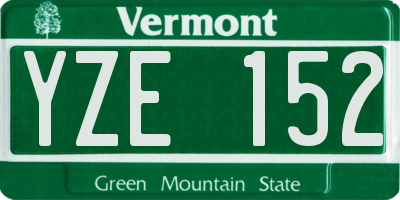 VT license plate YZE152