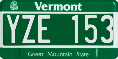 VT license plate YZE153