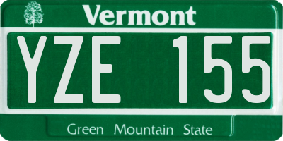 VT license plate YZE155