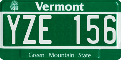 VT license plate YZE156