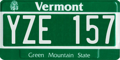 VT license plate YZE157