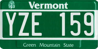 VT license plate YZE159