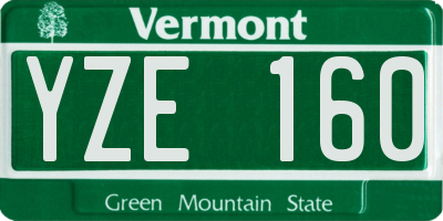 VT license plate YZE160