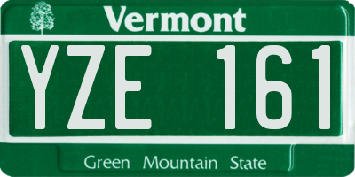 VT license plate YZE161