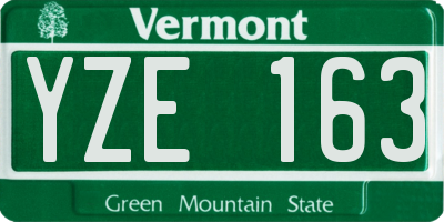 VT license plate YZE163