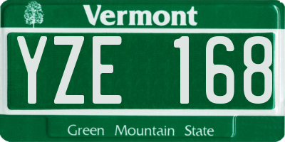 VT license plate YZE168