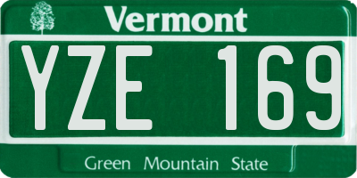 VT license plate YZE169