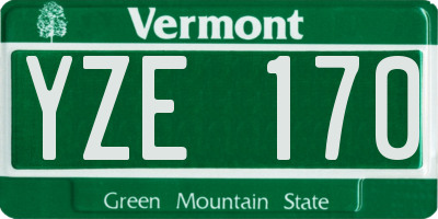 VT license plate YZE170