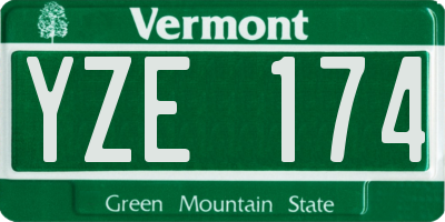 VT license plate YZE174