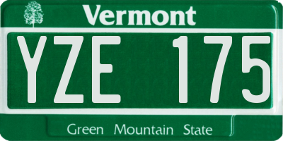 VT license plate YZE175