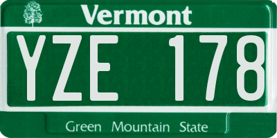 VT license plate YZE178