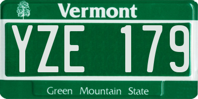 VT license plate YZE179