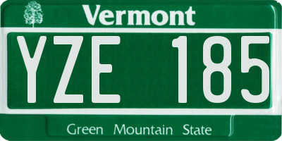 VT license plate YZE185