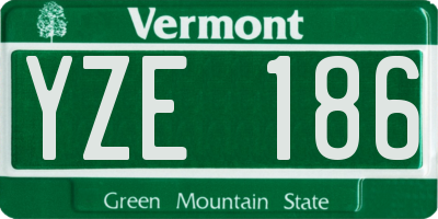VT license plate YZE186