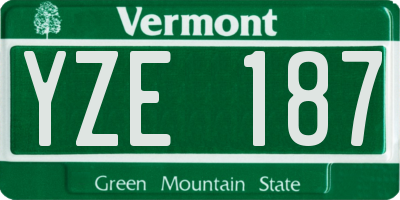 VT license plate YZE187