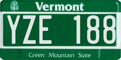 VT license plate YZE188