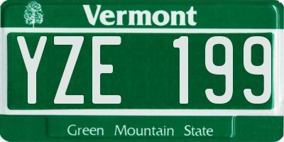 VT license plate YZE199