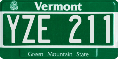 VT license plate YZE211