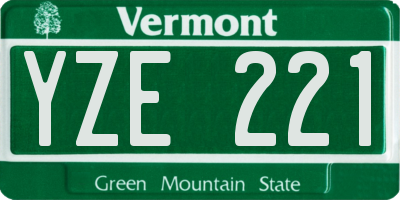 VT license plate YZE221