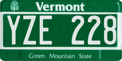 VT license plate YZE228