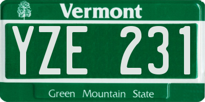 VT license plate YZE231