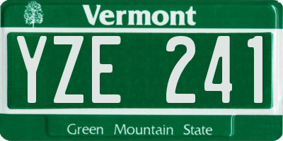 VT license plate YZE241
