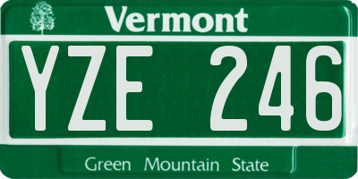 VT license plate YZE246