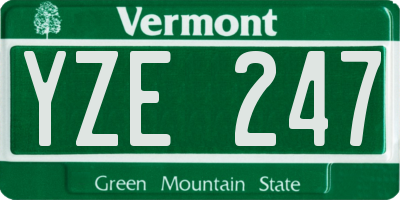 VT license plate YZE247