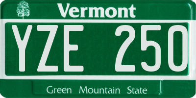 VT license plate YZE250