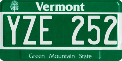 VT license plate YZE252